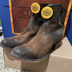 Corral suede leather booties